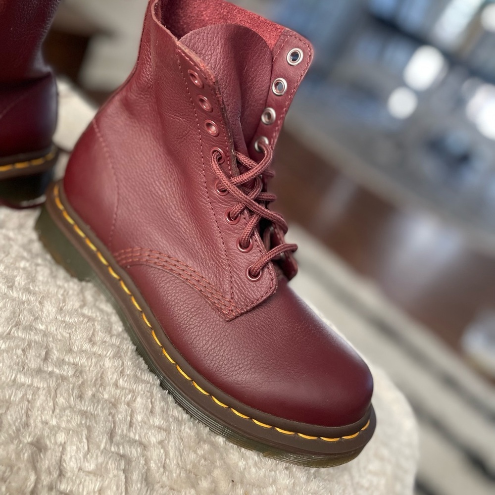 Dr. Martens Cherry Red Leather Combat Boots